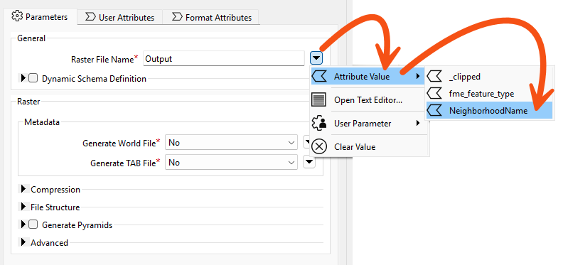 Set output file name to NeighborhoodName